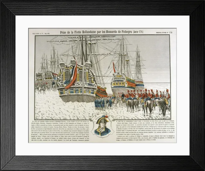 Framed Print : Seizure of the Dutch Fleet by the troops of Pichegru, January, 1795, (19th century) Framed Print : Seizure of the Dutch Fleet by the troops of Pichegru, January, 1795, (19th century)