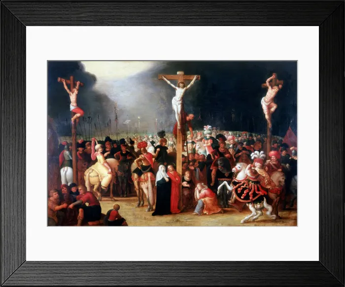 Framed Print : Christ on the Cross between the two Thieves, 17th century. Artist: Frans Francken II Framed Print : Christ on the Cross between the two Thieves, 17th century. Artist: Frans Francken II