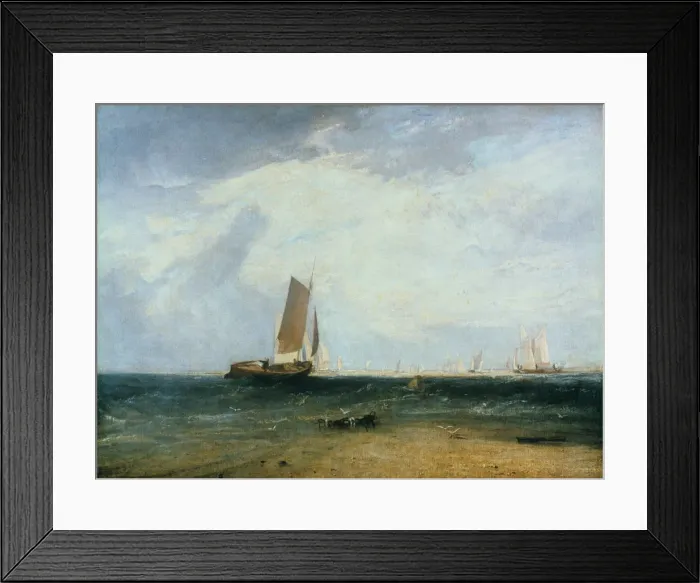 Framed Print : Fishing upon the Blythe Sand, Tide Setting in, 1809. Artist: JMW Turner Framed Print : Fishing upon the Blythe Sand, Tide Setting in, 1809. Artist: JMW Turner