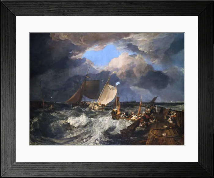 Framed Print : Calais Pier with French Poissards Preparing for Sea: an English Packet Arriving, 1803. Artist: JMW Turner Framed Print : Calais Pier with French Poissards Preparing for Sea: an English Packet Arriving, 1803. Artist: JMW Turner