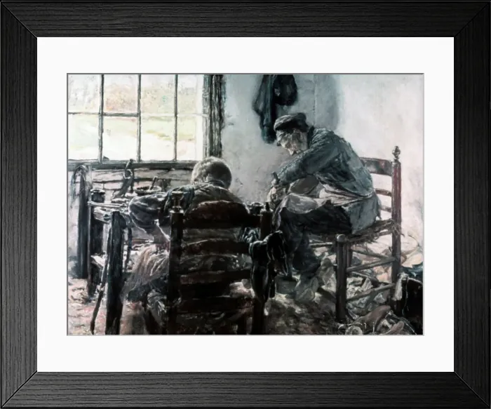 Framed Print : Workshop of the Shoe Maker, 1881. Artist: Max Lieberman Framed Print : Workshop of the Shoe Maker, 1881. Artist: Max Lieberman