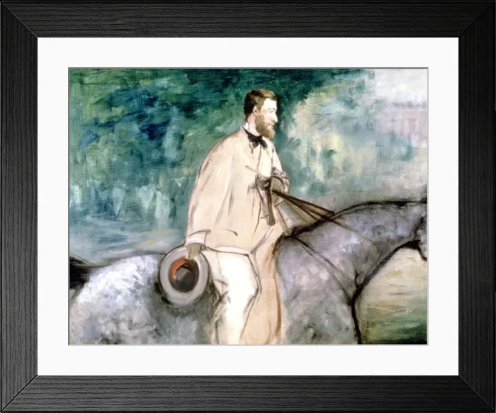 Framed Print : The Painter Guillaumin on horseback, 1870. Artist: Edouard Manet Framed Print : The Painter Guillaumin on horseback, 1870. Artist: Edouard Manet