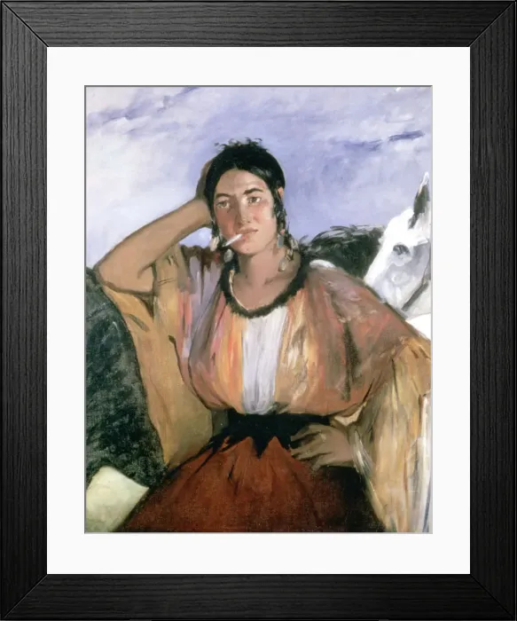 Framed Print : Gypsy with cigarette, 1862. Artist: Edouard Manet Framed Print : Gypsy with cigarette, 1862. Artist: Edouard Manet