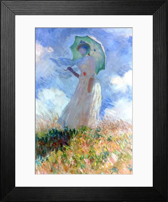 Framed Print : Woman with Umbrella Turned to the Left, 1886. Artist: Claude Monet Framed Print : Woman with Umbrella Turned to the Left, 1886. Artist: Claude Monet
