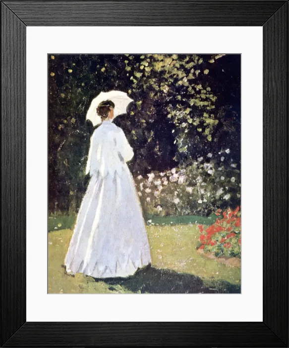 Framed Print : Woman in the Garden, Sainte Adresse, detail, 1867. Artist: Claude Monet Framed Print : Woman in the Garden, Sainte Adresse, detail, 1867. Artist: Claude Monet