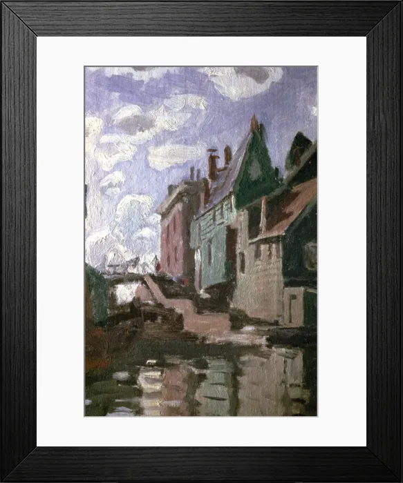 Framed Print : Canal at Zaandam, detail, 1871. Artist: Claude Monet Framed Print : Canal at Zaandam, detail, 1871. Artist: Claude Monet