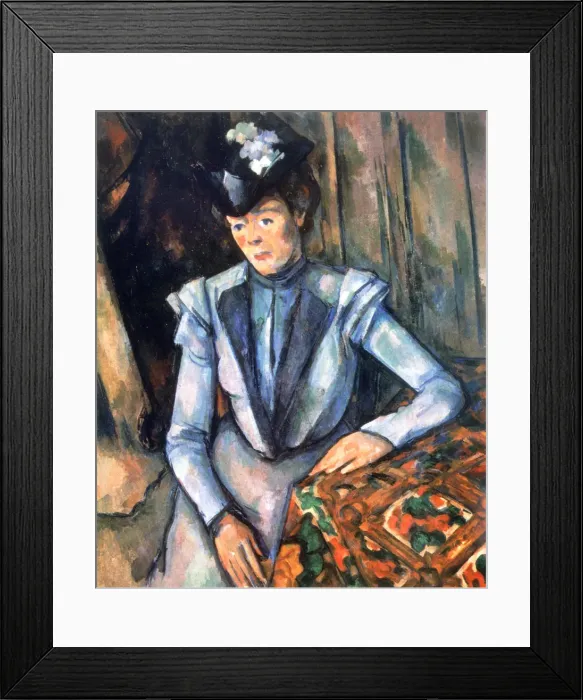 Framed Print : Woman seated in blue, 1902-1906. Artist: Paul Cezanne Framed Print : Woman seated in blue, 1902-1906. Artist: Paul Cezanne