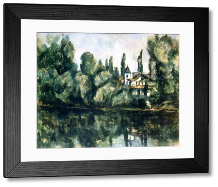 Framed Print : The Banks of the Marne, Villa on the Bank of a River, c1888. Artist: Paul Cezanne Framed Print : The Banks of the Marne, Villa on the Bank of a River, c1888. Artist: Paul Cezanne