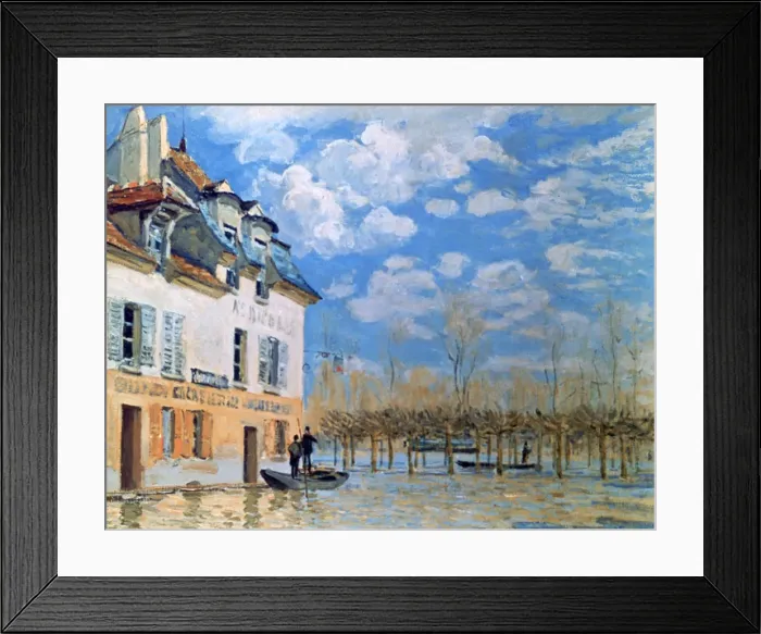 Framed Print : The Boat in the Flood, Port-Marly, 1876. Artist: Alfred Sisley Framed Print : The Boat in the Flood, Port-Marly, 1876. Artist: Alfred Sisley