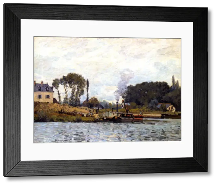 Framed Print : Boats on the Canal, 1873. Artist: Alfred Sisley Framed Print : Boats on the Canal, 1873. Artist: Alfred Sisley