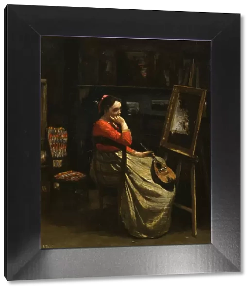 The Workshop of Corot, Young Woman with Red Blouse, 1865-1870. Artist: Jean-Baptiste-Camille Corot
