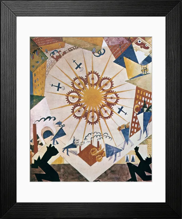 Framed Print : Decor design for Mystery Bouffe, 1919. Artist: Vladimir Mayakovsky Framed Print : Decor design for Mystery Bouffe, 1919. Artist: Vladimir Mayakovsky