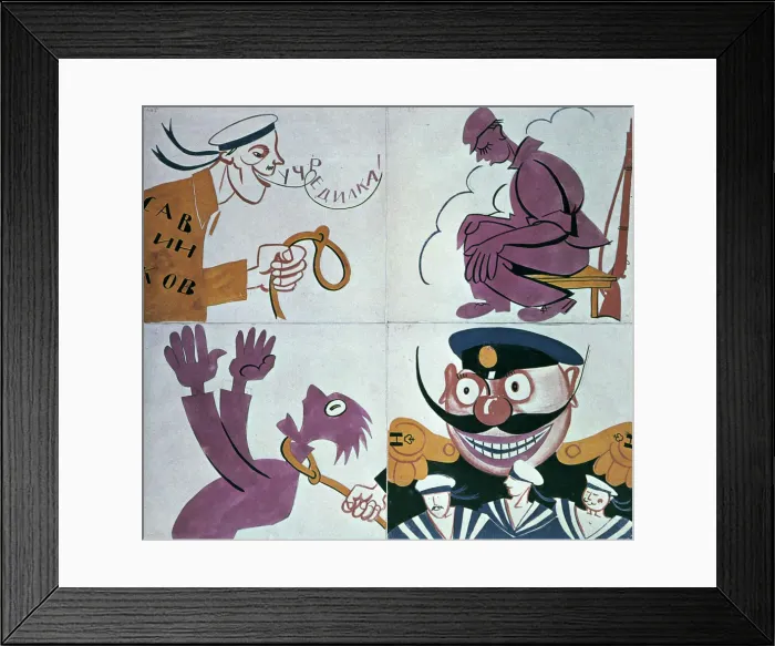 Framed Print : Caricature against the Constituent Assembly 1921. Artist: Vladimir Mayakovsky Framed Print : Caricature against the Constituent Assembly 1921. Artist: Vladimir Mayakovsky