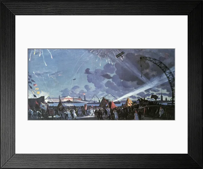 Framed Print : Night celebration on the Neva, 1923. Artist: Boris Mikhajlovich Kustodiev Framed Print : Night celebration on the Neva, 1923. Artist: Boris Mikhajlovich Kustodiev