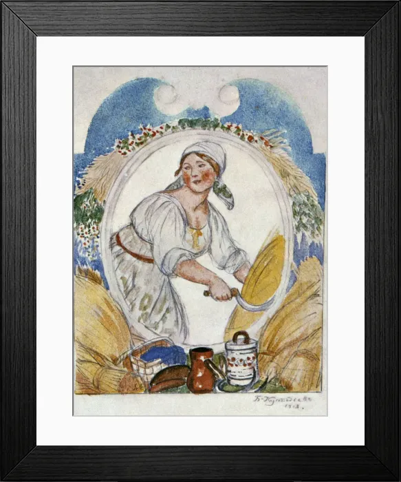 Framed Print : The Reaper, 1918. Artist: Boris Mikhajlovich Kustodiev Framed Print : The Reaper, 1918. Artist: Boris Mikhajlovich Kustodiev