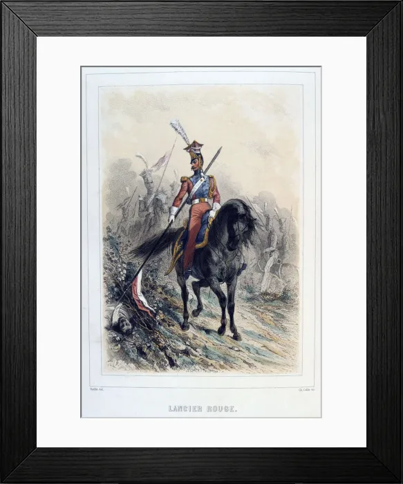 Framed Print : Red Lancer, 1859. Artist: Auguste Raffet Framed Print : Red Lancer, 1859. Artist: Auguste Raffet