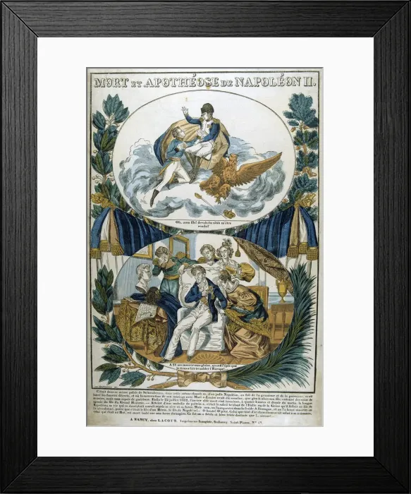 Framed Print : Death and Apotheosis of Napoleon II, 19th century Framed Print : Death and Apotheosis of Napoleon II, 19th century
