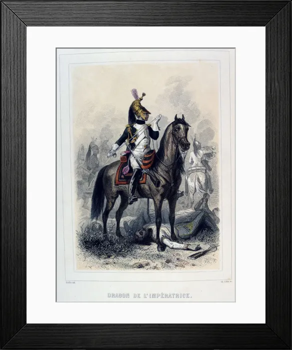 Framed Print : Dragon de L Imperatice, (Light Dragoons), 1859. Artist: Auguste Raffet Framed Print : Dragon de L Imperatice, (Light Dragoons), 1859. Artist: Auguste Raffet