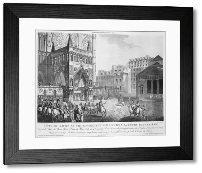 Framed Print : Arrival at Notre Dame, 2nd December, 1804, 19th century Framed Print : Arrival at Notre Dame, 2nd December, 1804, 19th century