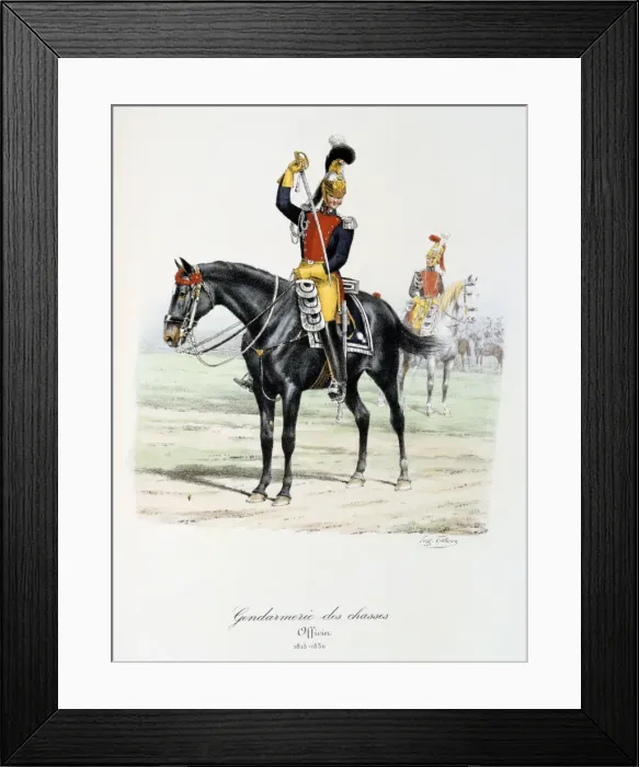 Framed Print : Gendarmerie des Chasses, 1815-30. Artist: Eugene Titeux Framed Print : Gendarmerie des Chasses, 1815-30. Artist: Eugene Titeux