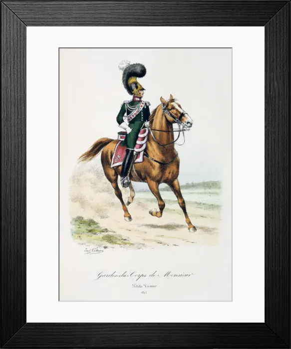 Framed Print : Gardes-du-Corps de Monsieur, Petite Tenue, 1815. Artist: Eugene Titeux Framed Print : Gardes-du-Corps de Monsieur, Petite Tenue, 1815. Artist: Eugene Titeux