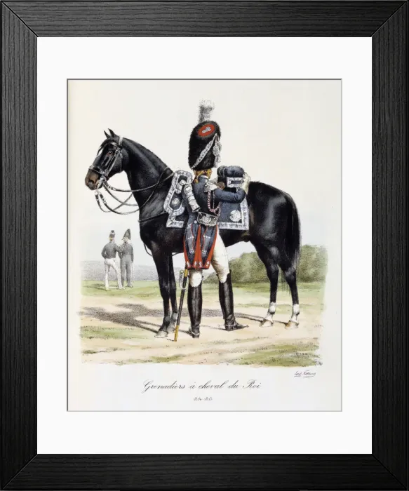 Framed Print : Grenadiers a Cheval du Roi, 1814-15 Artist: Eugene Titeux Framed Print : Grenadiers a Cheval du Roi, 1814-15 Artist: Eugene Titeux