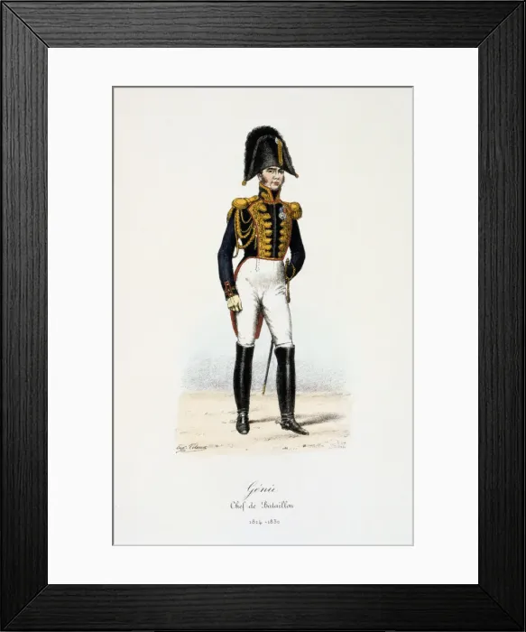 Framed Print : Genie, Chef de Bataillon, 1814-30. Artist: Eugene Titeux Framed Print : Genie, Chef de Bataillon, 1814-30. Artist: Eugene Titeux