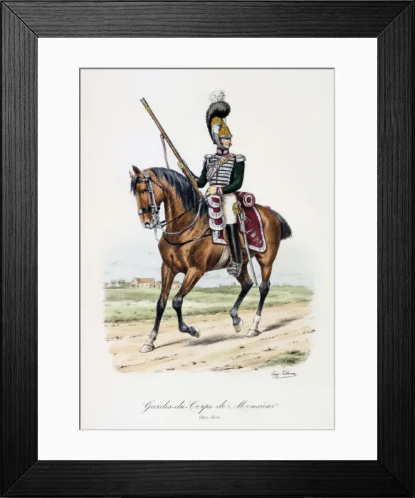 Framed Print : Gardes-du-Corps de Monsieur, 1820-24. Artist: Eugene Titeux Framed Print : Gardes-du-Corps de Monsieur, 1820-24. Artist: Eugene Titeux