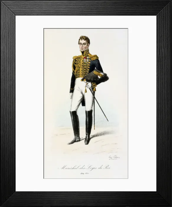 Framed Print : Marechal-des-Logis du Roi, 1814-30. Artist: Eugene Titeux Framed Print : Marechal-des-Logis du Roi, 1814-30. Artist: Eugene Titeux