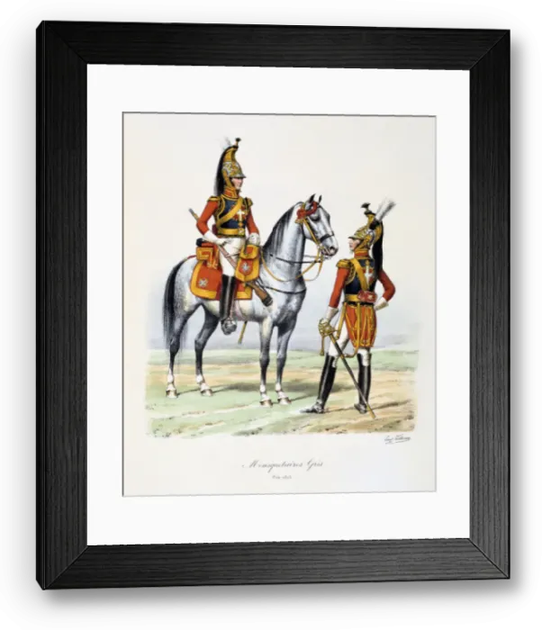 Framed Print : Mousquetaires Gris, 1814-15. Artist: Eugene Titeux Framed Print : Mousquetaires Gris, 1814-15. Artist: Eugene Titeux
