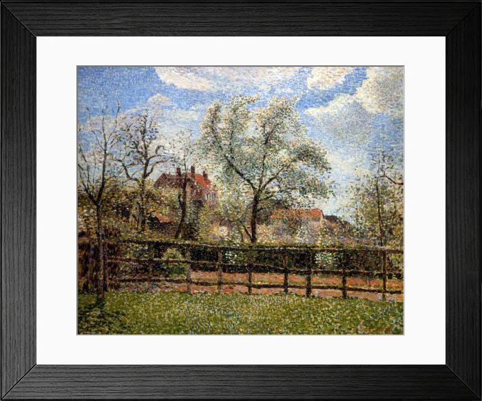 Framed Print : Pear Trees and Flowers at Eragny, Morning, 1886. Artist: Camille Pissarro Framed Print : Pear Trees and Flowers at Eragny, Morning, 1886. Artist: Camille Pissarro