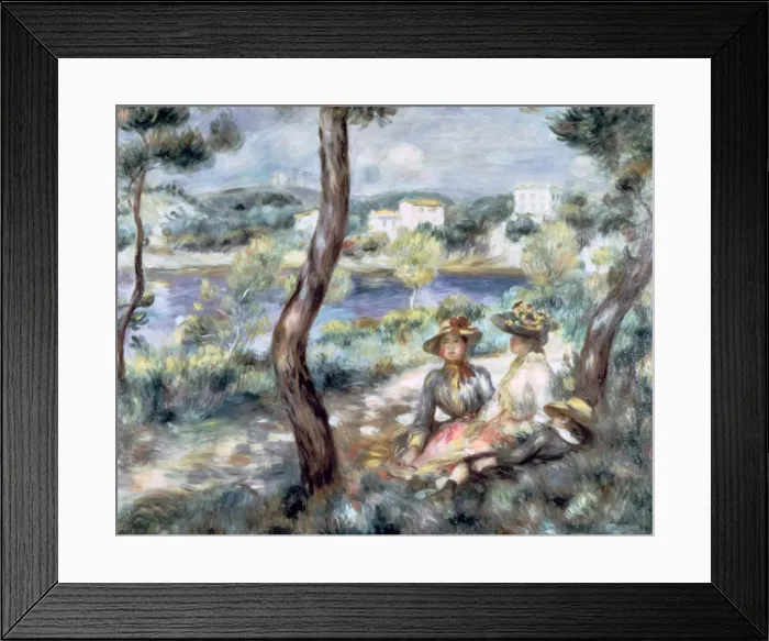 Framed Print : Young Girl and Boy in a Landscape, 1893. Artist: Pierre-Auguste Renoir Framed Print : Young Girl and Boy in a Landscape, 1893. Artist: Pierre-Auguste Renoir