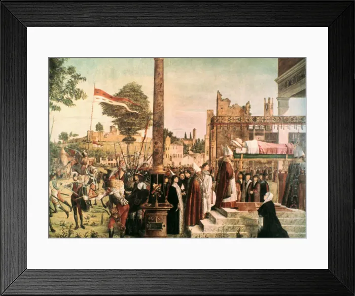 Framed Print : The Legend of St. Ursula: Martyrdom and Funeral of St. Ursula, 1493. Artist: Vittore Carpaccio
