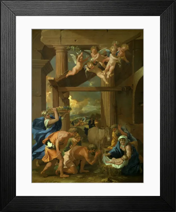 Framed Print : The Adoration of the Shepherds, c1633. Artist: Nicolas Poussin Framed Print : The Adoration of the Shepherds, c1633. Artist: Nicolas Poussin
