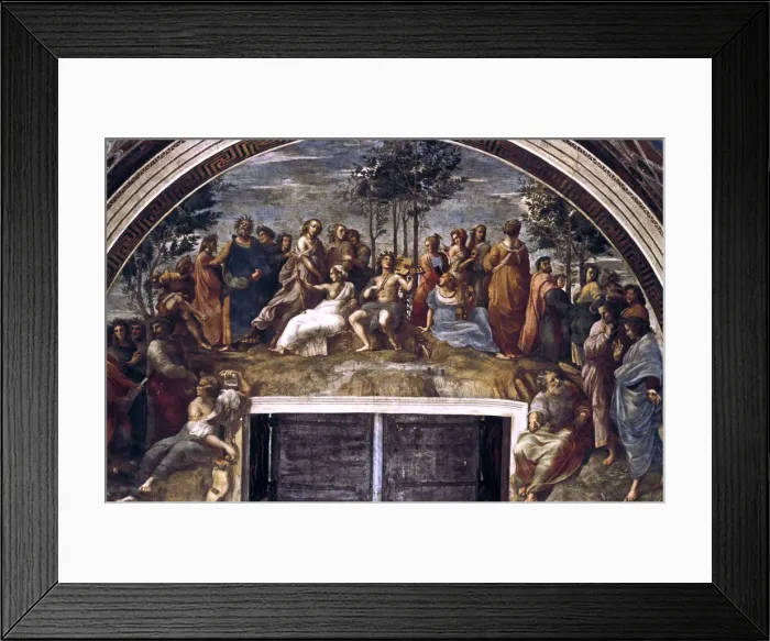 Framed Print : The Parnassus, from the Stanza delle Segnatura, 1510-1511. Artist: Raphael Framed Print : The Parnassus, from the Stanza delle Segnatura, 1510-1511. Artist: Raphael