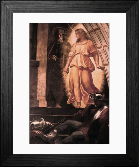 Framed Print : The Liberation of St Peter detail, 1514. Artist: Raphael Framed Print : The Liberation of St Peter detail, 1514. Artist: Raphael