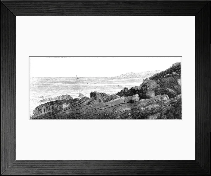 Framed Print : Strata of red sandstone, slightly inclined, Siccar Point, Berwickshire 1852. Artist: Charles Lyell Framed Print : Strata of red sandstone, slightly inclined, Siccar Point, Berwickshire 1852. Artist: Charles Lyell