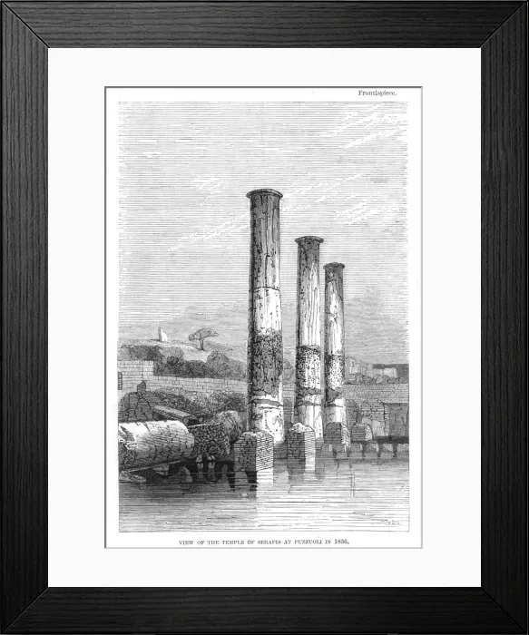 Framed Print : Temple of Serapis at Puzzuoli in 1183, Charles Lyell (1853). Artist: Charles Lyell