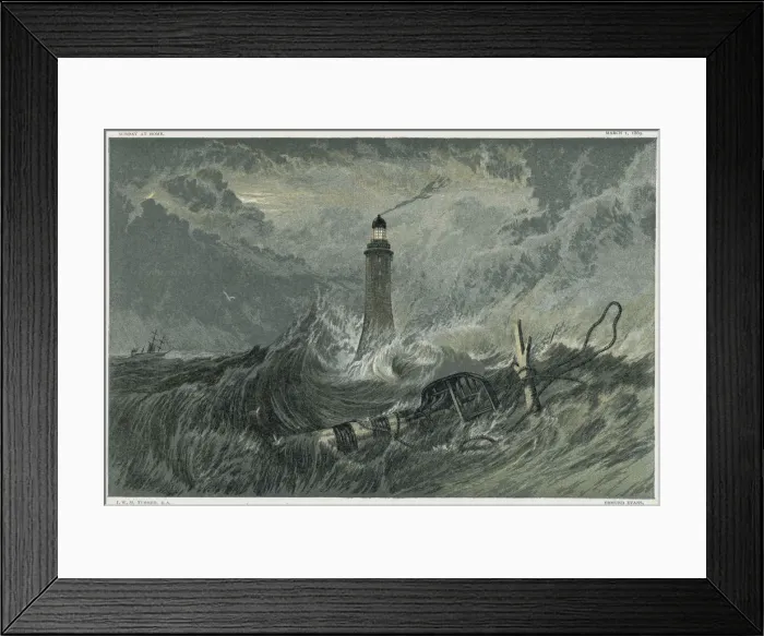 Framed Print : Third Eddystone lighthouse, 19th century