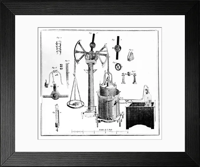Framed Print : Antoine Lavoisiers apparatus for weighing gases, 1789 Framed Print : Antoine Lavoisiers apparatus for weighing gases, 1789