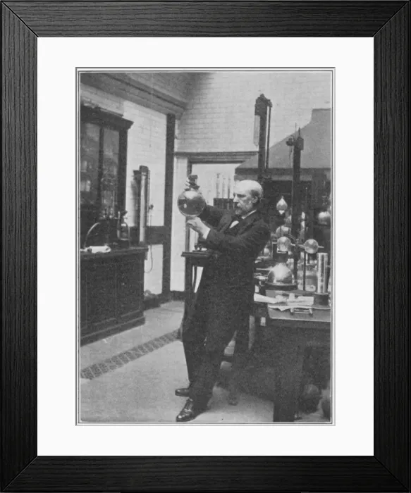 Framed Print : James Dewar, Scottish chemist and physicist in his laboratory, c1890 Framed Print : James Dewar, Scottish chemist and physicist in his laboratory, c1890