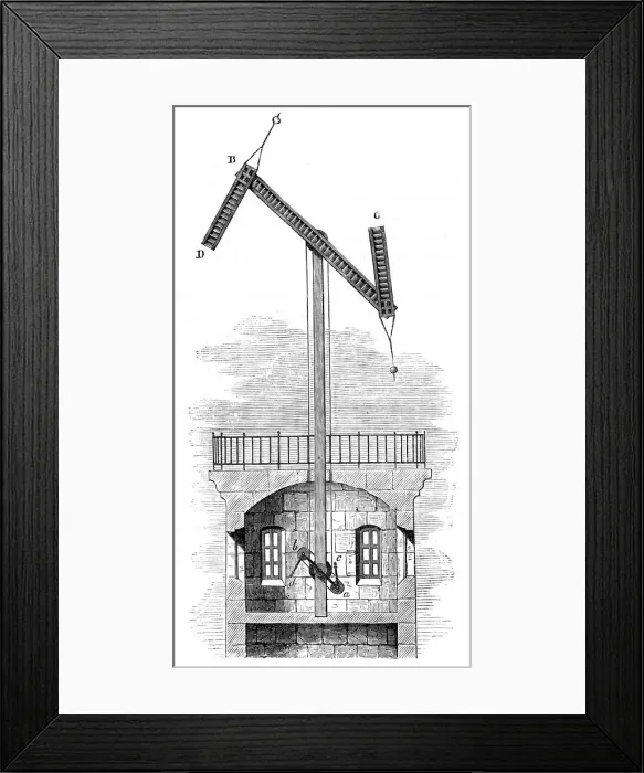 Framed Print : Sectional view of a telegraph tower for Claude Chappes semaphore, 1792, (c1870) Framed Print : Sectional view of a telegraph tower for Claude Chappes semaphore, 1792, (c1870)