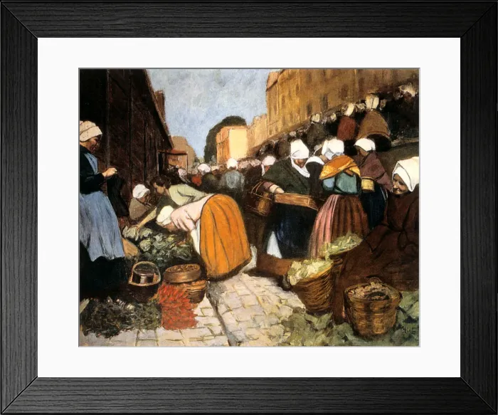 Framed Print : Market in Brest, 1899. Artist: Fernand Piet Framed Print : Market in Brest, 1899. Artist: Fernand Piet