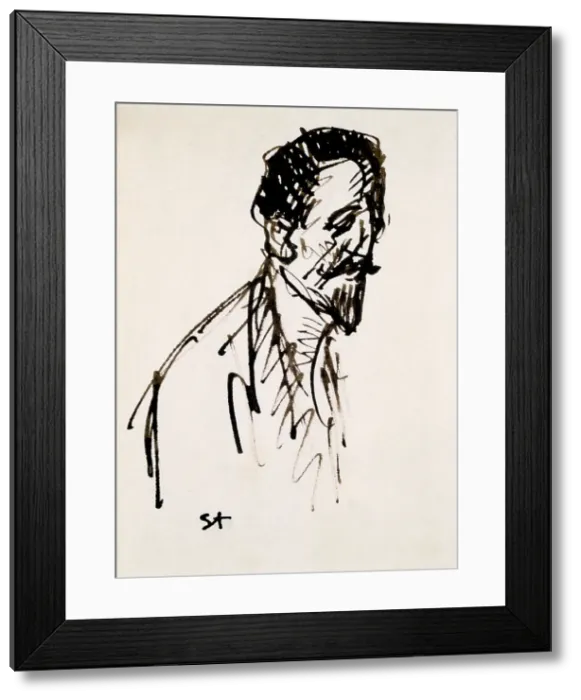 Framed Print : Portrait of Jehan Rictus, 20th Century. Artist: Theophile Alexandre Steinlen