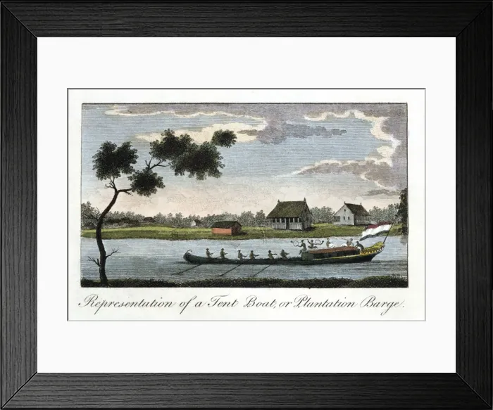 Framed Print : Representation of a Tent Boat, or Plantation Barge, 1813 Framed Print : Representation of a Tent Boat, or Plantation Barge, 1813