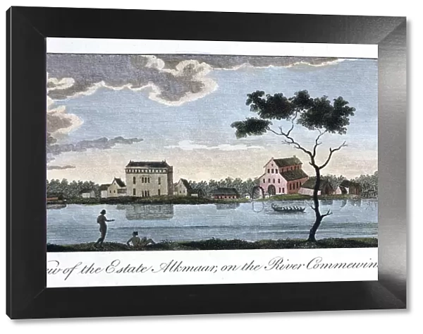 View of the Estate Alkmaar, on the River Commewine, 1813. Artist: John Gabriel Stedman