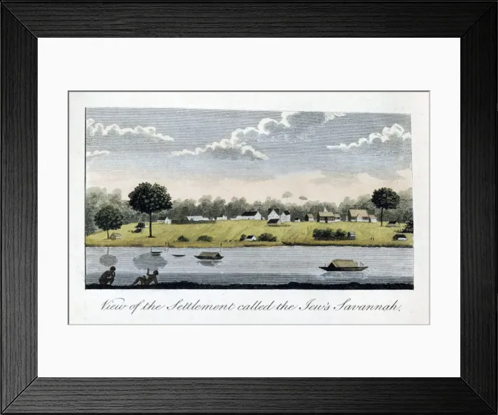 Framed Print : View of the Settlement called the Jews Savannah, 1813. Artist: John Gabriel Stedman Framed Print : View of the Settlement called the Jews Savannah, 1813. Artist: John Gabriel Stedman