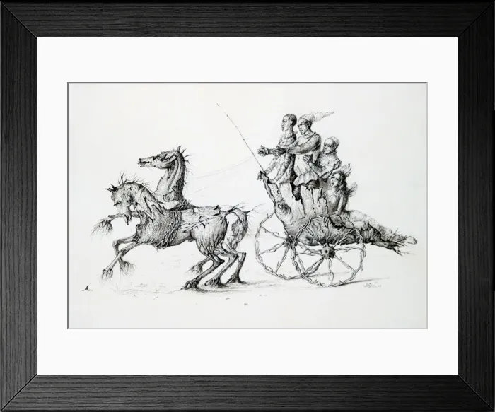 Framed Print : Death in Barouche, c1850-1890. Artist: Stanislas Lepine Framed Print : Death in Barouche, c1850-1890. Artist: Stanislas Lepine