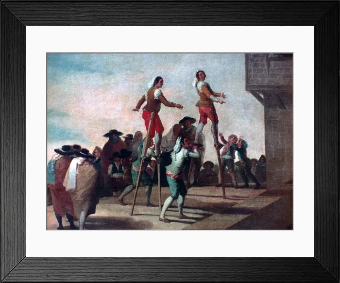 Framed Print : The Stilts, c1785. Artist: Francisco Goya Framed Print : The Stilts, c1785. Artist: Francisco Goya