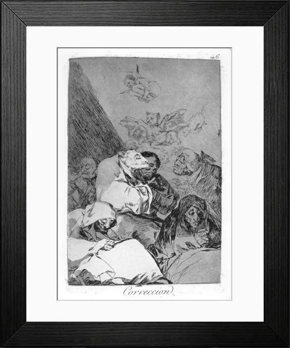 Framed Print : Correction, 1799. Artist: Francisco Goya Framed Print : Correction, 1799. Artist: Francisco Goya